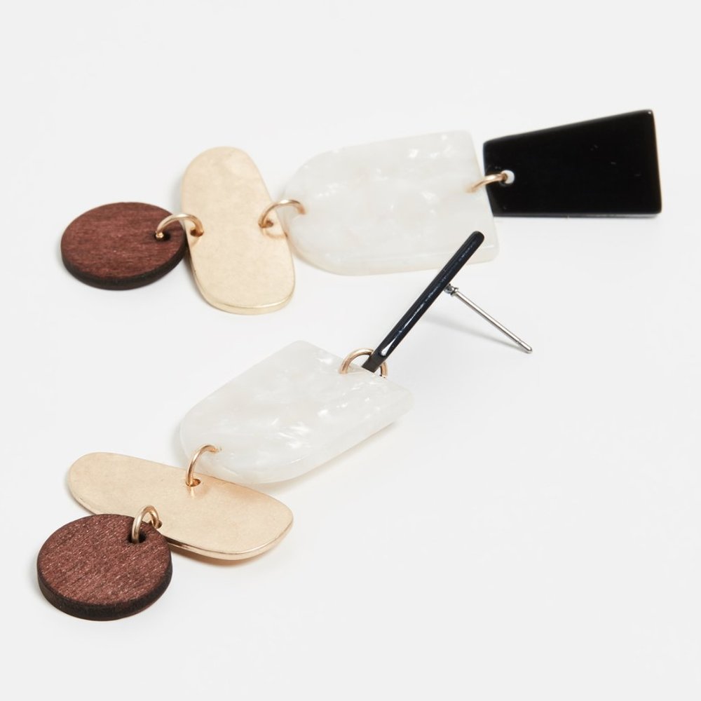 💕Last one Acrylic Wood Geometric  Drop Earrings - Picture 3 of 6